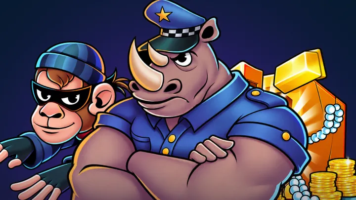 Betory promo code: neushoorn-agent bewaakt het goud tegen een gemaskerde aap
